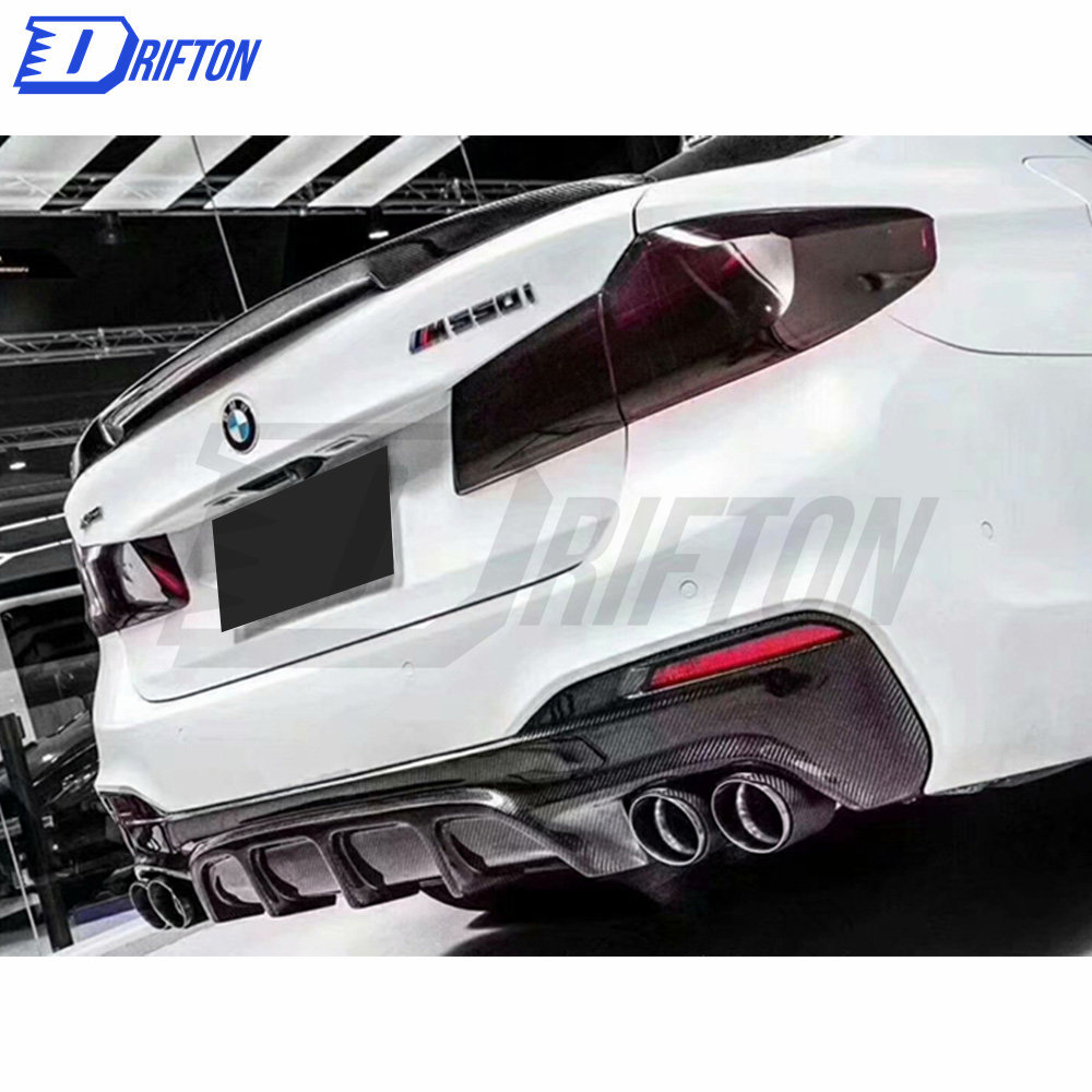 A Style Carbon Fiber Rear Diffuser For BMW 5 Series G30 G38 2017-2023