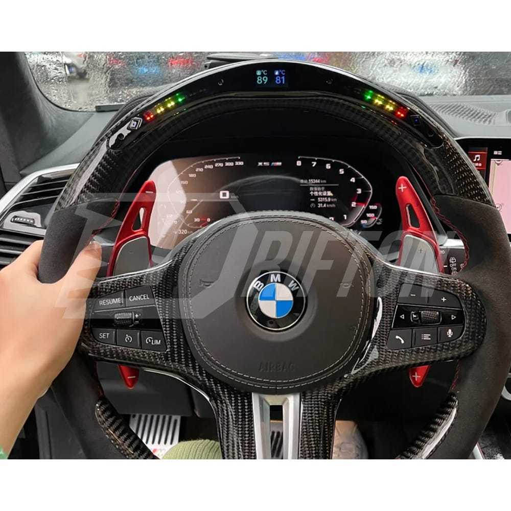 Carbon Fiber Steering Wheel With LED Light For BMW 5 Series G30 G38