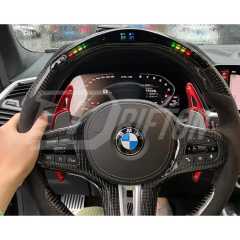Carbon Fiber Steering Wheel With LED Light For BMW 5 Series G30 G38