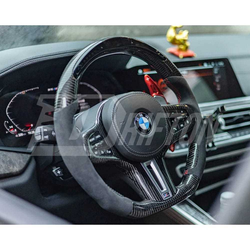 Carbon Fiber Steering Wheel With LED Light For BMW 5 Series G30 G38