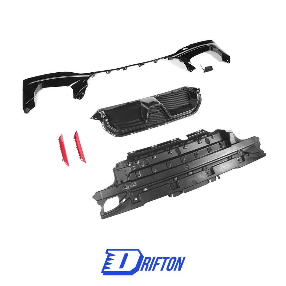 CS Style Dry Carbon Fiber Rear Diffuser Set For BMW 5 Series G30 G38 2017-2023