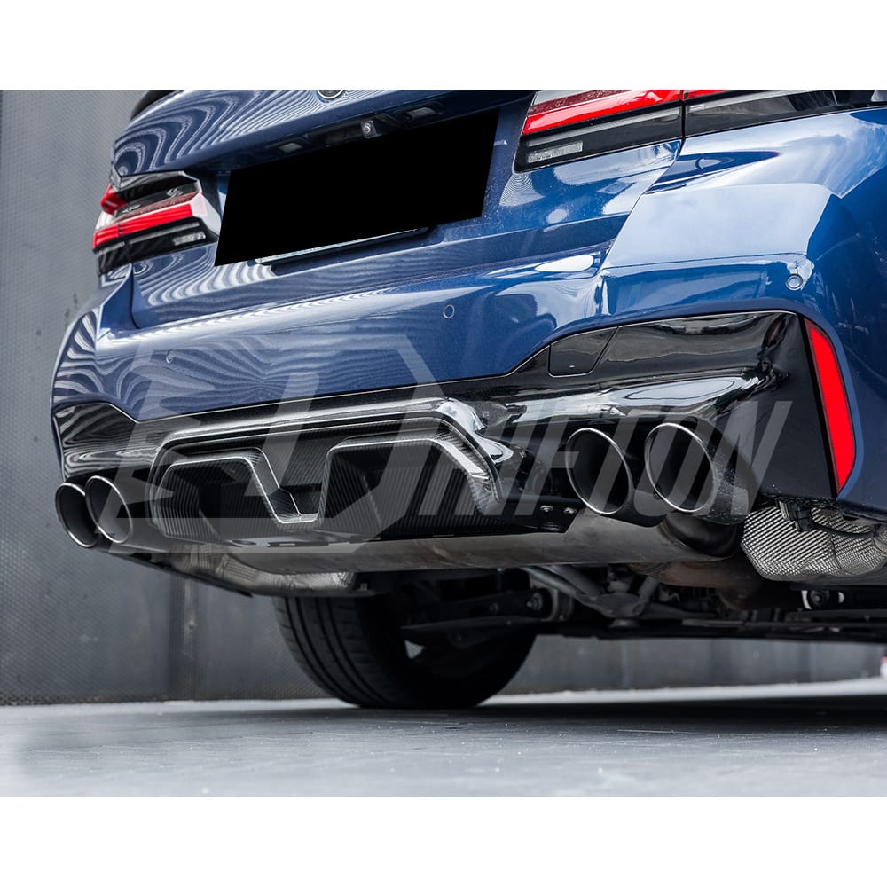 CS Style Dry Carbon Fiber Rear Diffuser Set For BMW 5 Series G30 G38 2017-2023