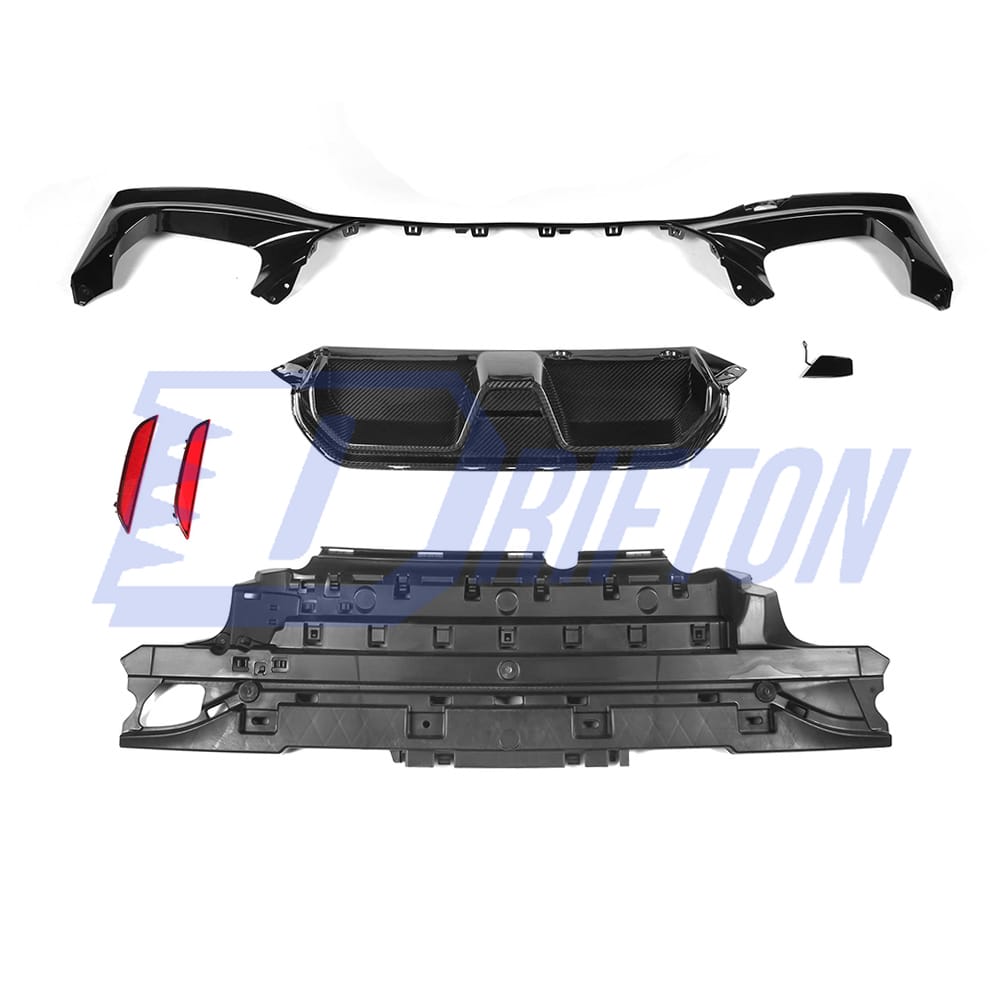 CS Style Dry Carbon Fiber Rear Diffuser Set For BMW 5 Series G30 G38 2017-2023