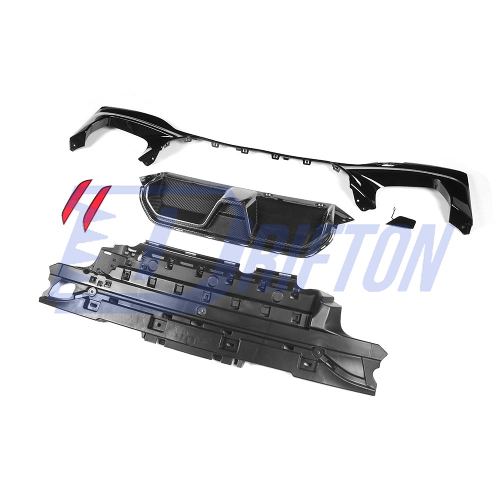 CS Style Dry Carbon Fiber Rear Diffuser Set For BMW 5 Series G30 G38 2017-2023