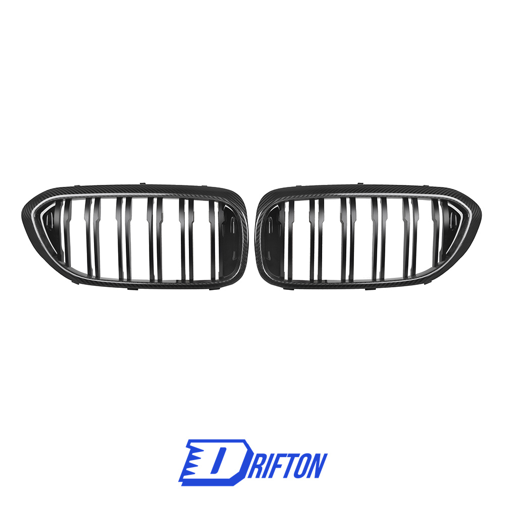 Dry Carbon Fiber Dual Slat Front Grille For BMW 5 Series G30 G38 2017-2019