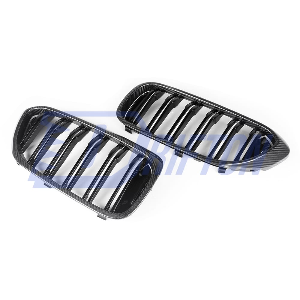 Dry Carbon Fiber Dual Slat Front Grille For BMW 5 Series G30 G38 2017-2019