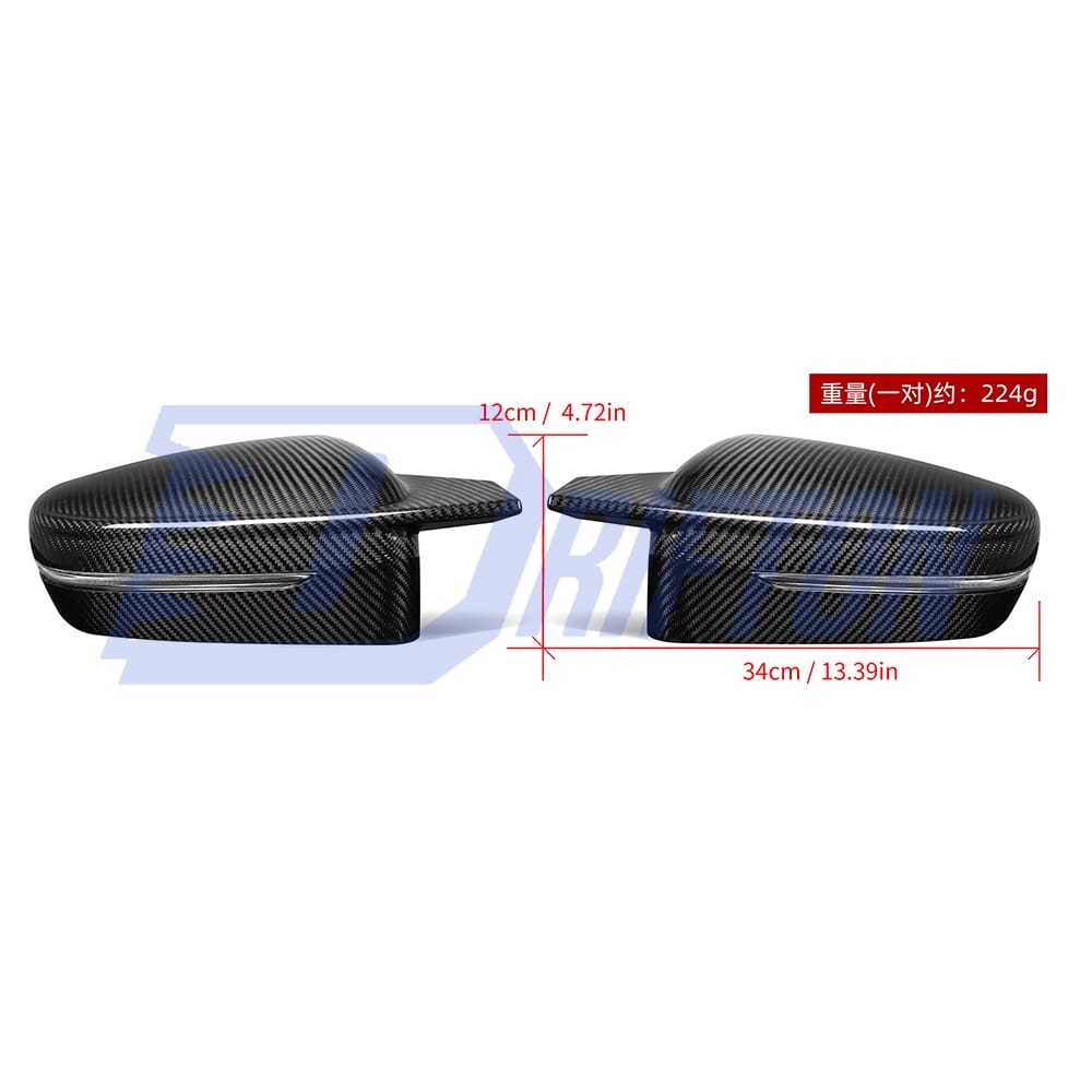 M4 Style Dry Carbon Fiber Side Mirror Cover For BMW 5 Series G30 G38 2017-2023