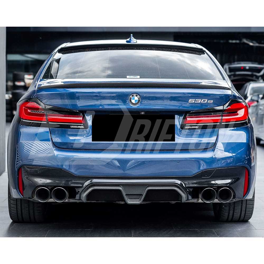 CS Style Dry Carbon Fiber Rear Diffuser Set For BMW 5 Series G30 G38 2017-2023
