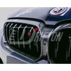 Dry Carbon Fiber Single Slat Grille For BMW 5 Series G30 G38 LCI 2020-2023