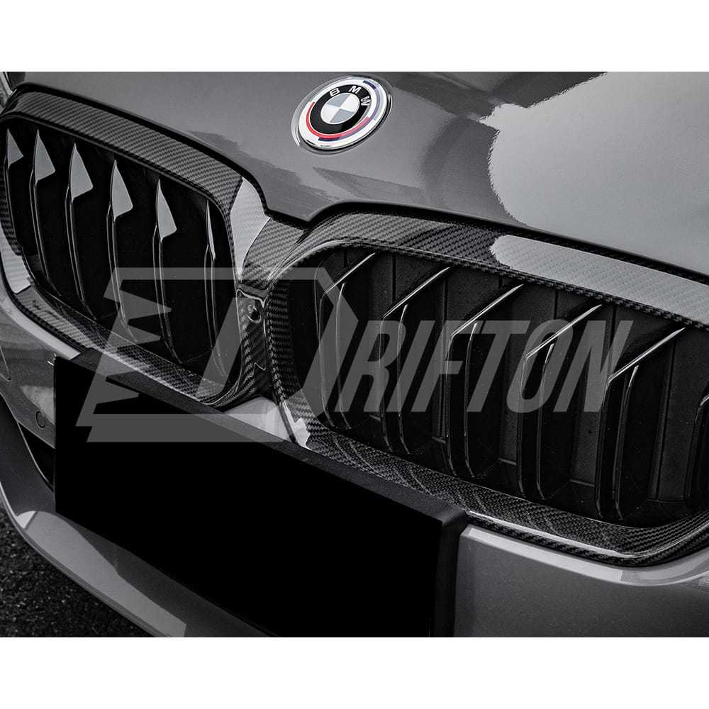 Dry Carbon Fiber Dual Slat Grille For BMW 5 Series G30 G38 LCI 2020-2023