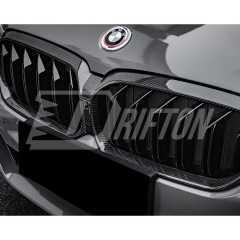 Dry Carbon Fiber Dual Slat Grille For BMW 5 Series G30 G38 LCI 2020-2023