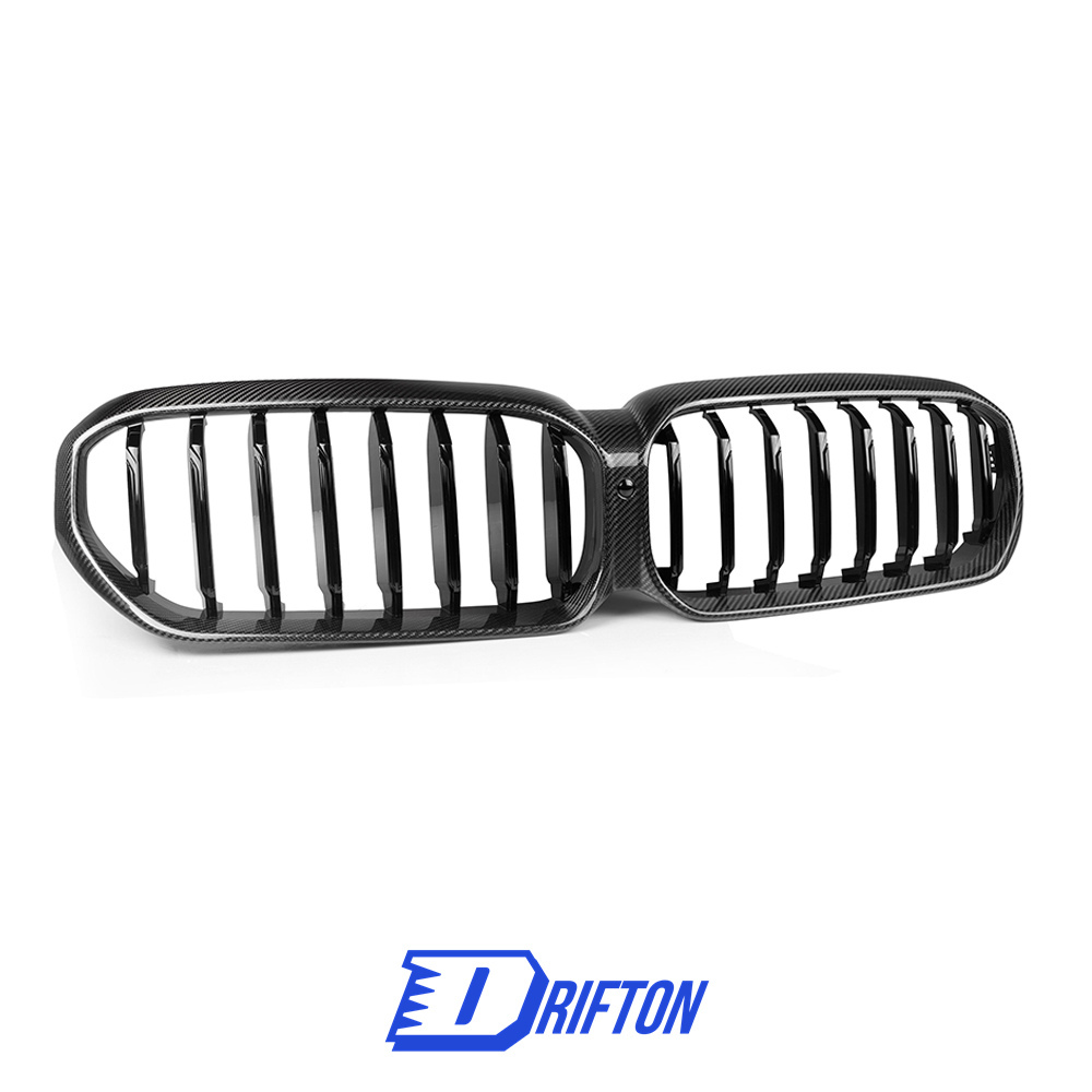 Dry Carbon Fiber Single Slat Grille For BMW 5 Series G30 G38 LCI 2020-2023