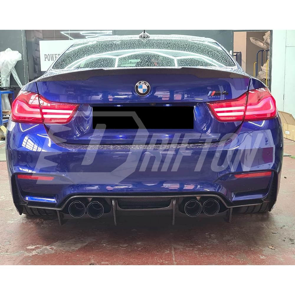 Carbon Fiber Look PSM Style Rear Diffuser For BMW M3 F80 M4 F82 2015-2020