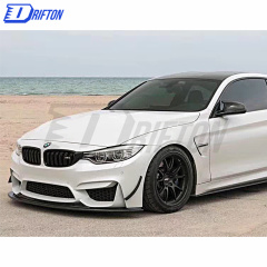 AT Style Carbon Fiber Front Bumper Canards For BMW M3 M4 F80 F82 F83 2014-2020