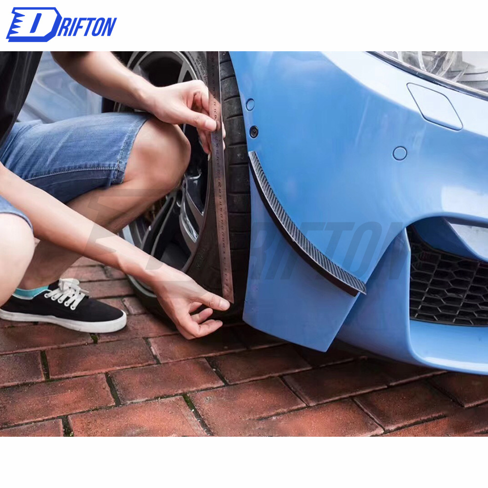 AT Style Carbon Fiber Front Bumper Canards For BMW M3 M4 F80 F82 F83 2014-2020