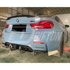 OKING Style Dry Carbon Fiber Rear DIffuser With LED Brake Light For BMW M3 M4 F80 F82 F83 2014-2020