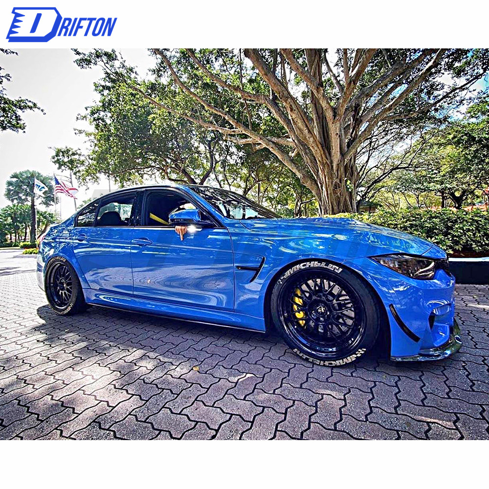 AT Style Carbon Fiber Front Bumper Canards For BMW M3 M4 F80 F82 F83 2014-2020