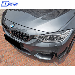 AT Style Carbon Fiber Front Bumper Canards For BMW M3 M4 F80 F82 F83 2014-2020