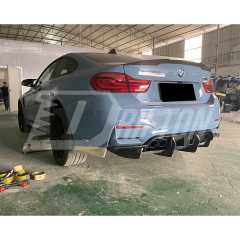 OKING Style Dry Carbon Fiber Rear DIffuser With LED Brake Light For BMW M3 M4 F80 F82 F83 2014-2020
