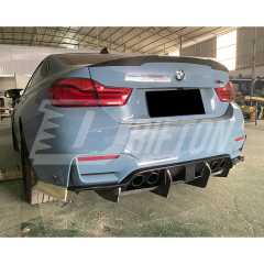 OKING Style Dry Carbon Fiber Rear DIffuser With LED Brake Light For BMW M3 M4 F80 F82 F83 2014-2020