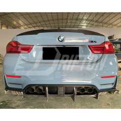 OKING Style Dry Carbon Fiber Rear DIffuser With LED Brake Light For BMW M3 M4 F80 F82 F83 2014-2020
