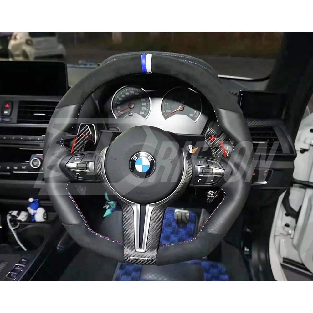 Carbon Fiber Steering Wheel Center Trim Replacement Cover For BMW M3 M4 F80 F82 F83 2014-2020