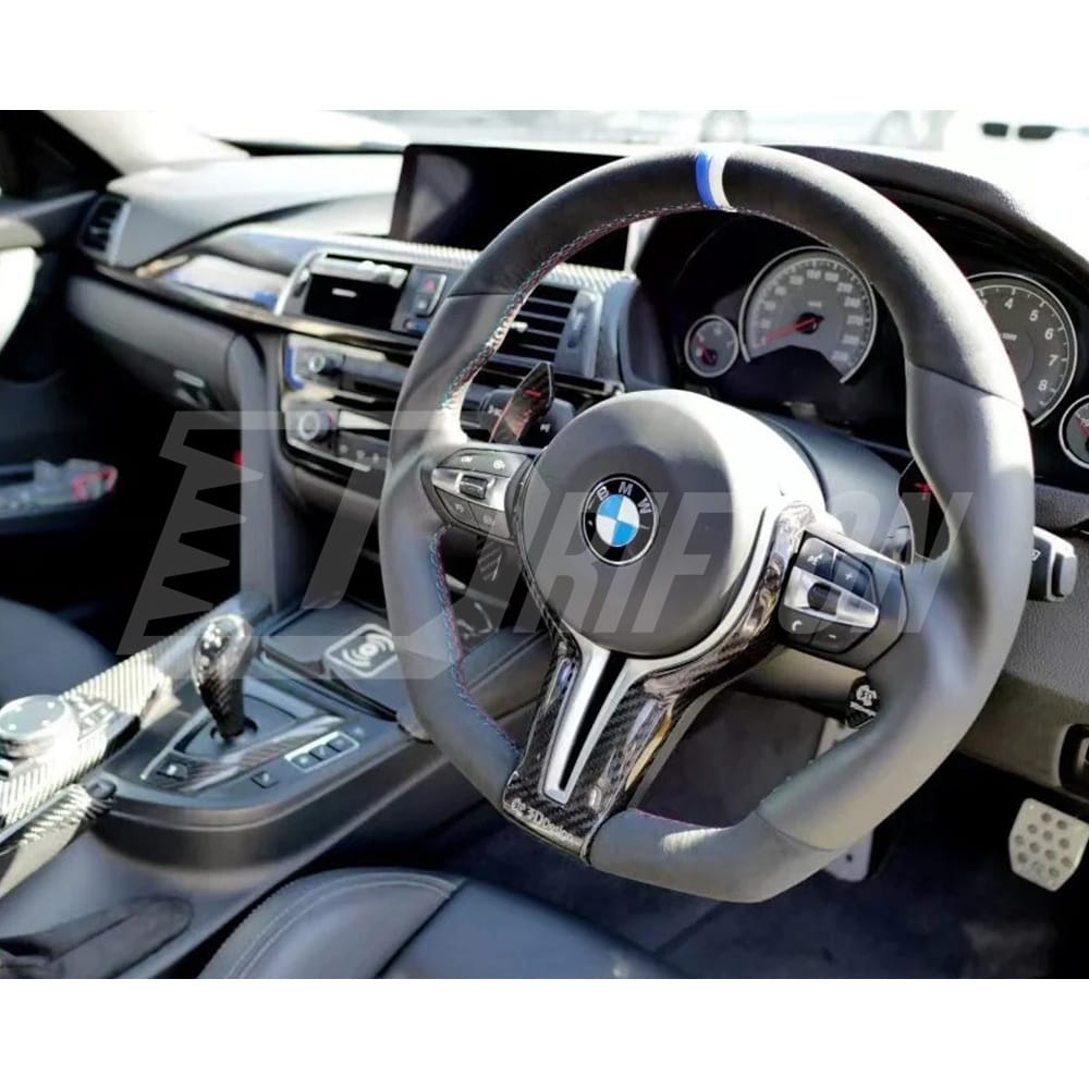 Carbon Fiber Steering Wheel Center Trim Replacement Cover For BMW M3 M4 F80 F82 F83 2014-2020