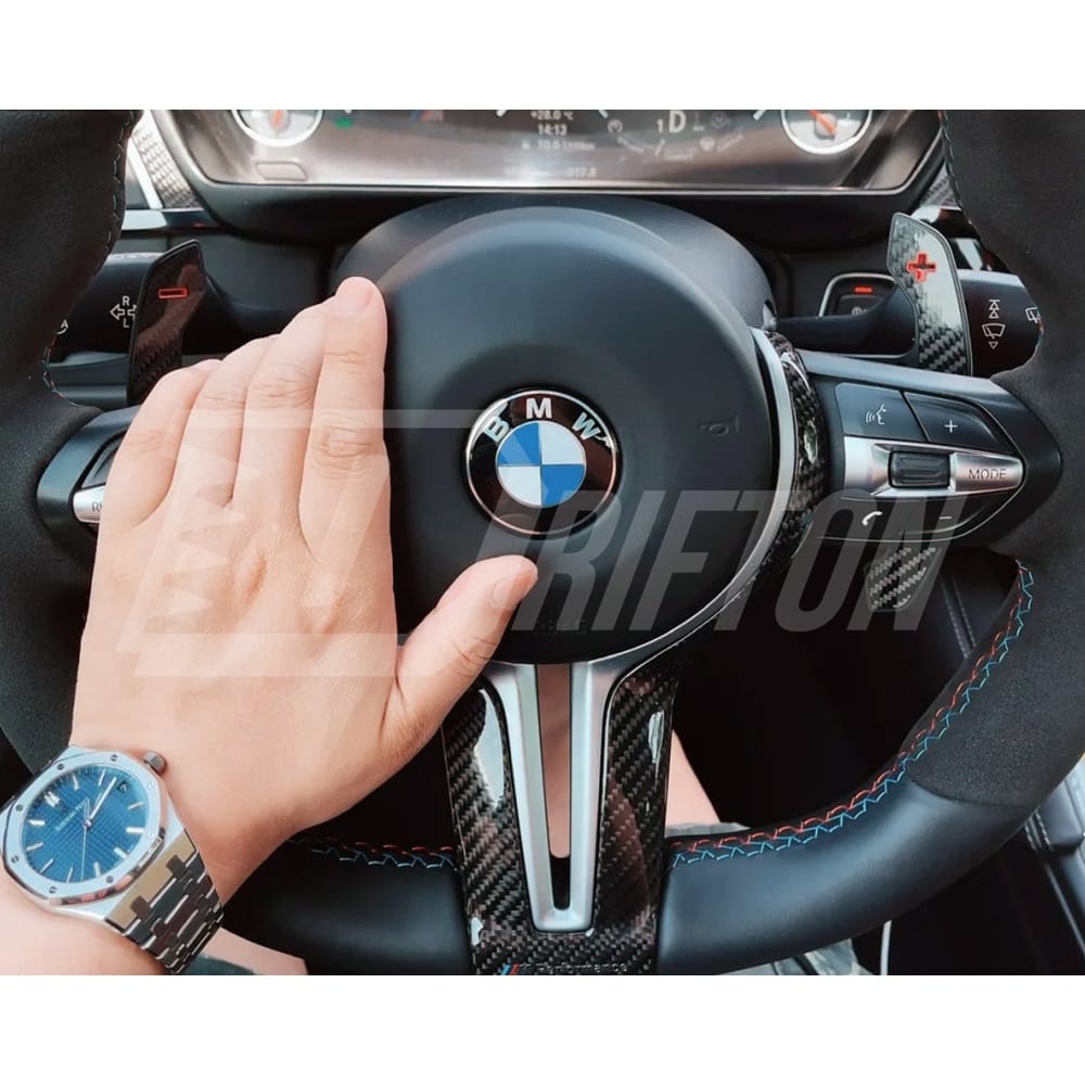 Carbon Fiber Steering Wheel Center Trim Replacement Cover For BMW M3 M4 F80 F82 F83 2014-2020