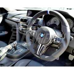 Carbon Fiber Steering Wheel Center Trim Replacement Cover For BMW M3 M4 F80 F82 F83 2014-2020