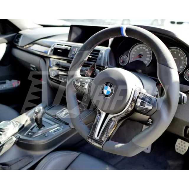Carbon Fiber Steering Wheel Center Trim Replacement Cover For BMW M3 M4 F80 F82 F83 2014-2020
