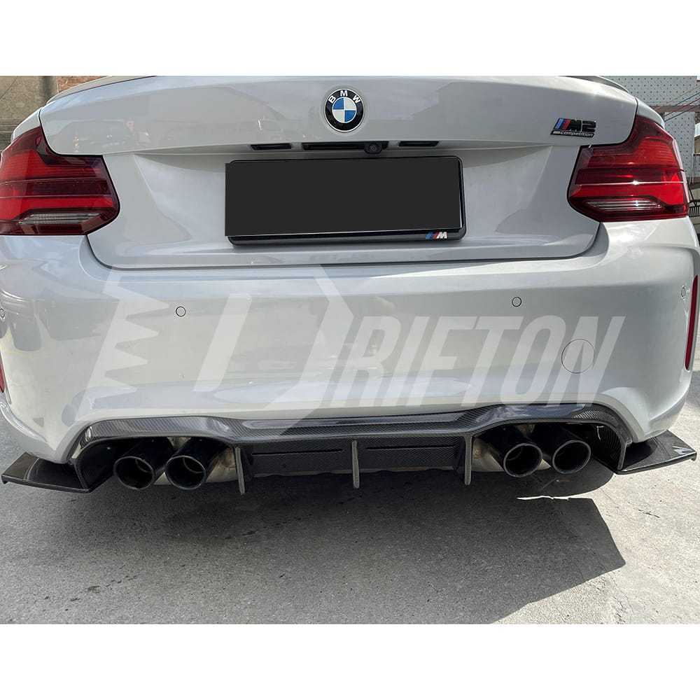 MTC Style Dry Carbon Fiber Rear Diffuser For BMW F87 M2 M2C 2016-2019