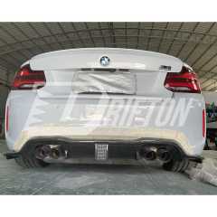 KT Style Dry Carbon Fiber LED Brake Light Rear Diffuser For BMW F87 M2 M2C 2016-2019