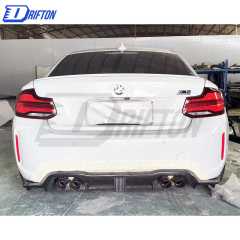 KT Style Carbon Fiber LED Brake Light Rear Diffuser For BMW F87 M2 M2C 2016-2019