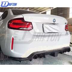 KT Style Carbon Fiber LED Brake Light Rear Diffuser For BMW F87 M2 M2C 2016-2019