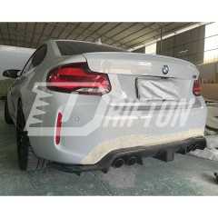 KT Style Dry Carbon Fiber LED Brake Light Rear Diffuser For BMW F87 M2 M2C 2016-2019