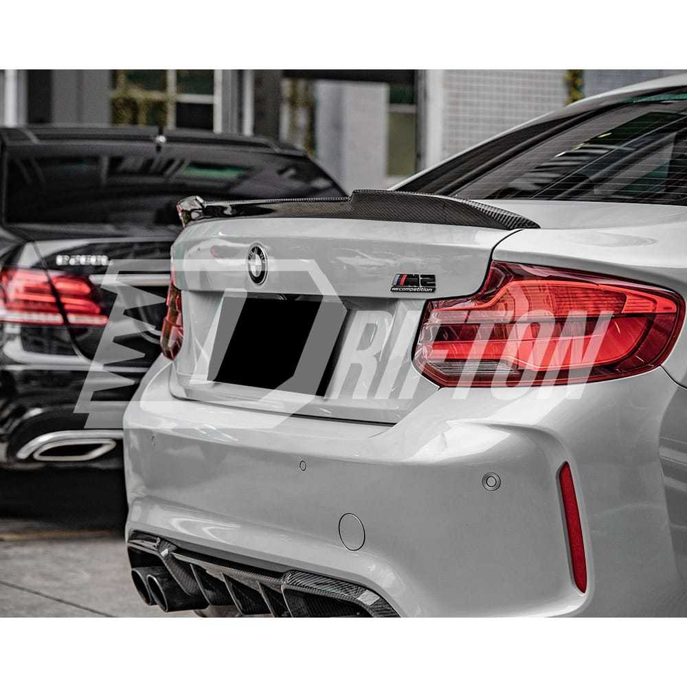 CS Style Dry Carbon Fiber Rear Spoiler Trunk Wing For BMW F87 M2 M2C 2016-2019