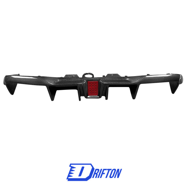 Dry Carbon Fiber Rear Diffuser With LED Brake Light For BMW F87 M2 M2C 2016-2019