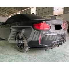 Drifton Style Dry Carbon Fiber Rear Diffuser With Light For BMW F87 M2 M2C 2016-2019