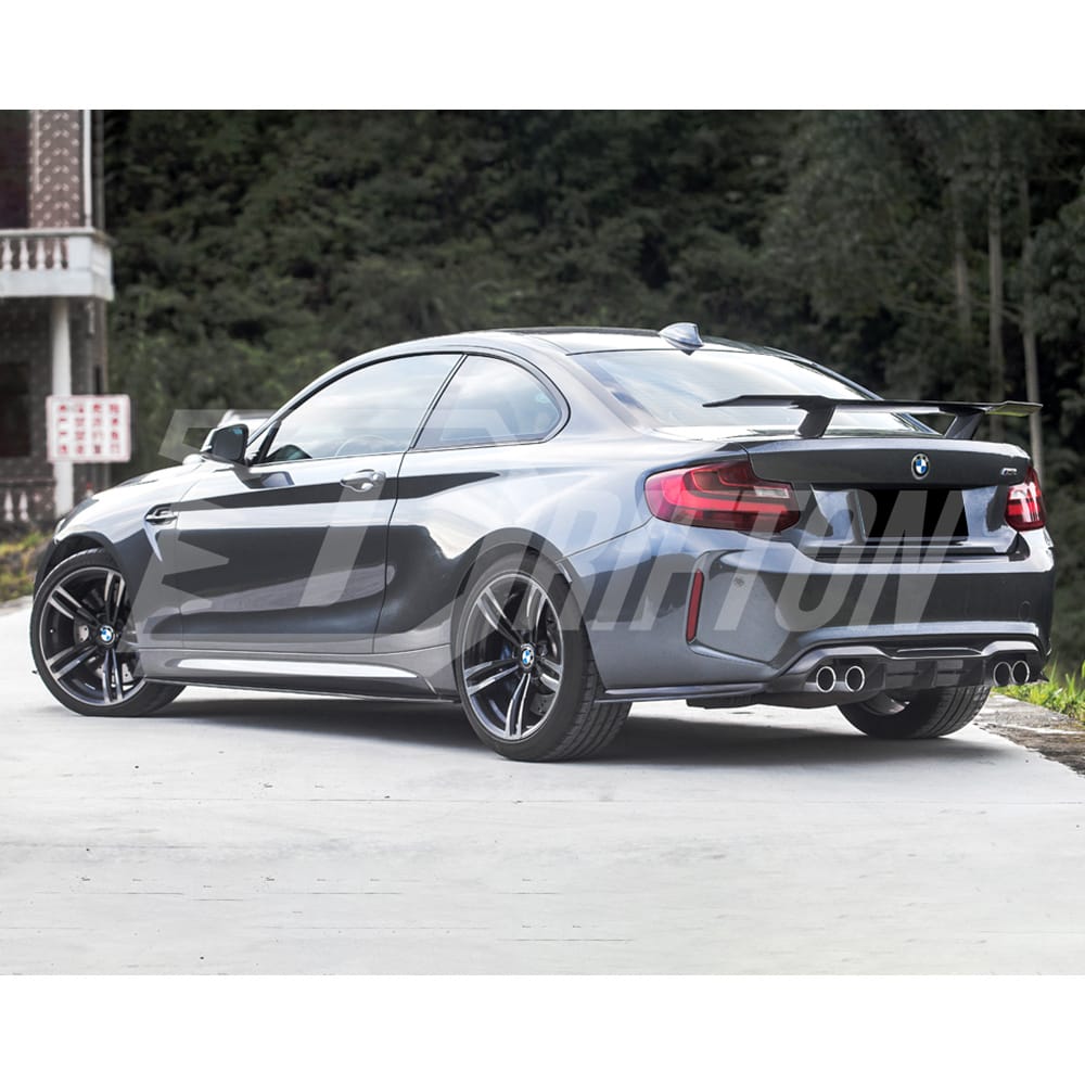 Paktechz Style Carbon Fiber Rear Bumper Canards For BMW F87 M2 2016-2019