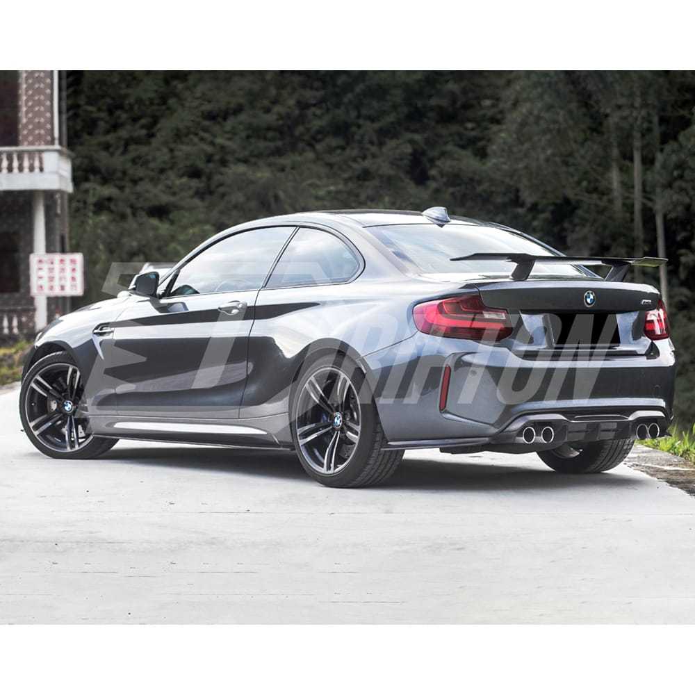 Paktechz Style Carbon Fiber Rear Bumper Canards For BMW F87 M2 2016-2019