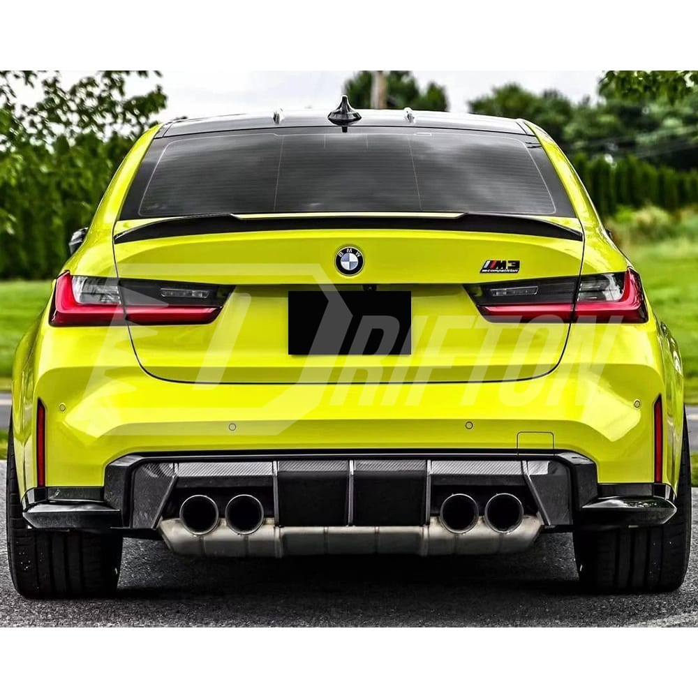 CS Style Dry Carbon Fiber Trunk Spoiler Rear Wing For BMW G80 M3 2020-2024