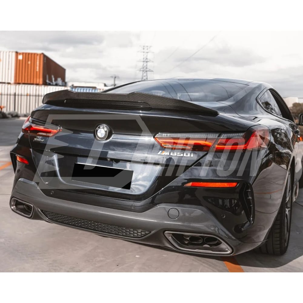PSM Style Dry Carbon Fiber Rear Spoiler Trunk Wing For BMW 8 Series G14 G15 2018-2022