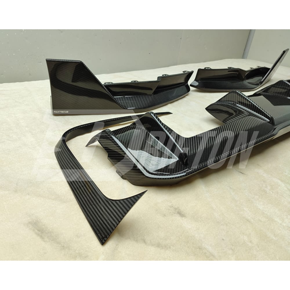 PT Style Dry Carbon Fiber Rear Diffuser For BMW G80 M3 G82 M4 2020-2024