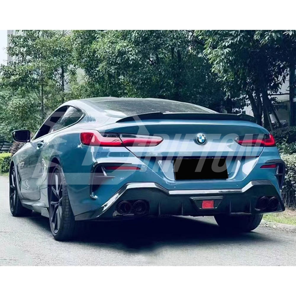 V Style Dry Carbon Fiber Trunk Spoiler Rear Wing For BMW 8 Series G14 G15 G16 2018-2022