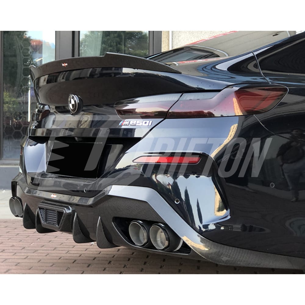 V Style Dry Carbon Fiber Trunk Spoiler Rear Wing For BMW 8 Series G14 G15 G16 2018-2022