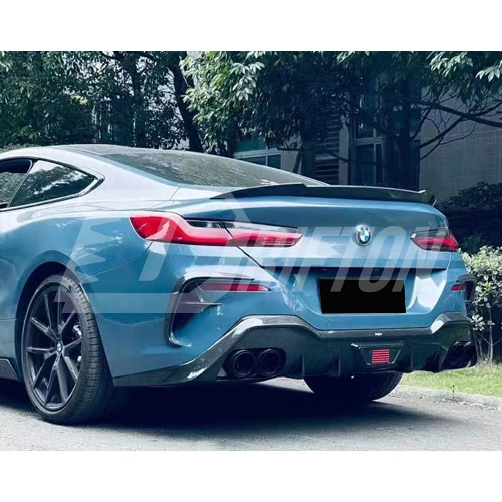 V Style Dry Carbon Fiber Trunk Spoiler Rear Wing For BMW 8 Series G14 G15 G16 2018-2022