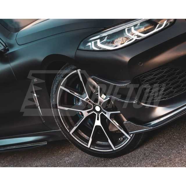 TAKD Style Dry Carbon Fiber Front Bumper Canards For BMW 8 Series G14 G15 G16 2018-2025