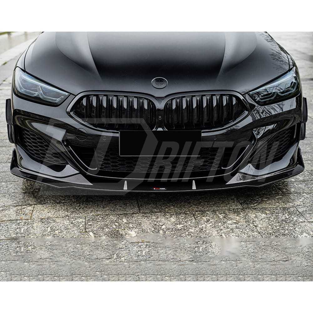 TAKD Style Dry Carbon Fiber Front Bumper Canards For BMW 8 Series G14 G15 G16 2018-2025