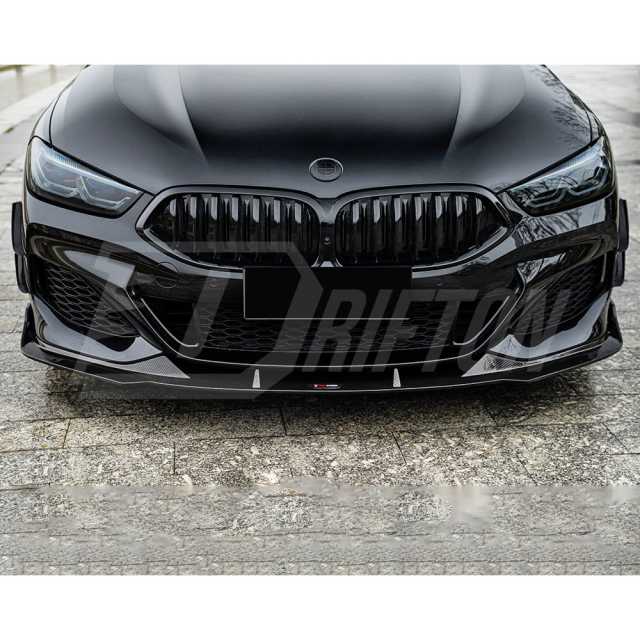 TAKD Style Dry Carbon Fiber Front Bumper Canards For BMW 8 Series G14 G15 G16 2018-2025