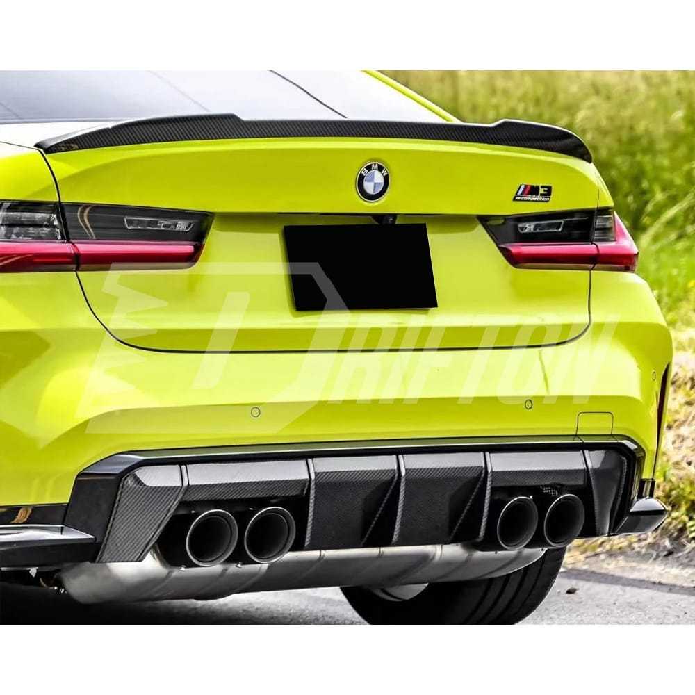 CS Style Dry Carbon Fiber Trunk Spoiler Rear Wing For BMW G80 M3 2020-2024